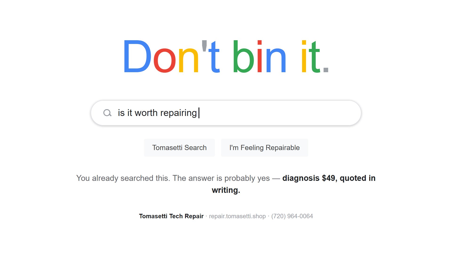 Don't bin it. — you already searched this.