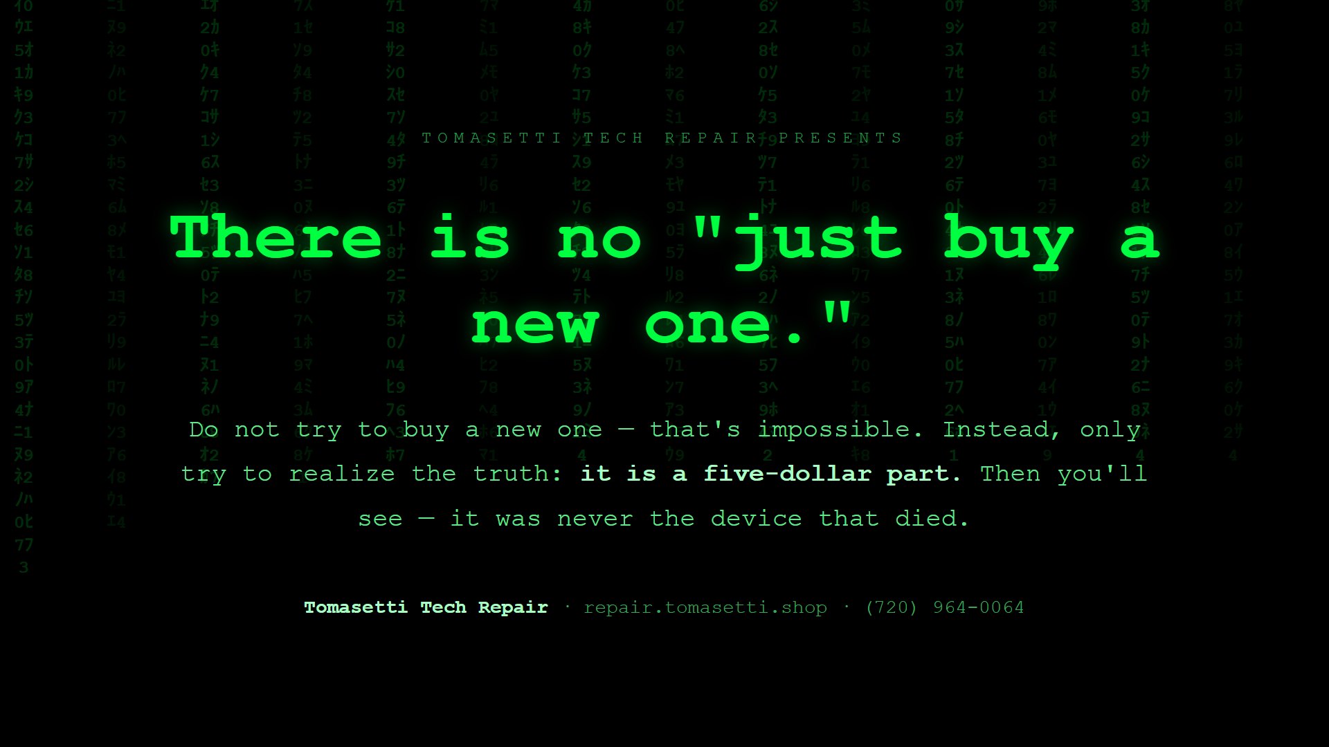 There is no 'just buy a new one.'